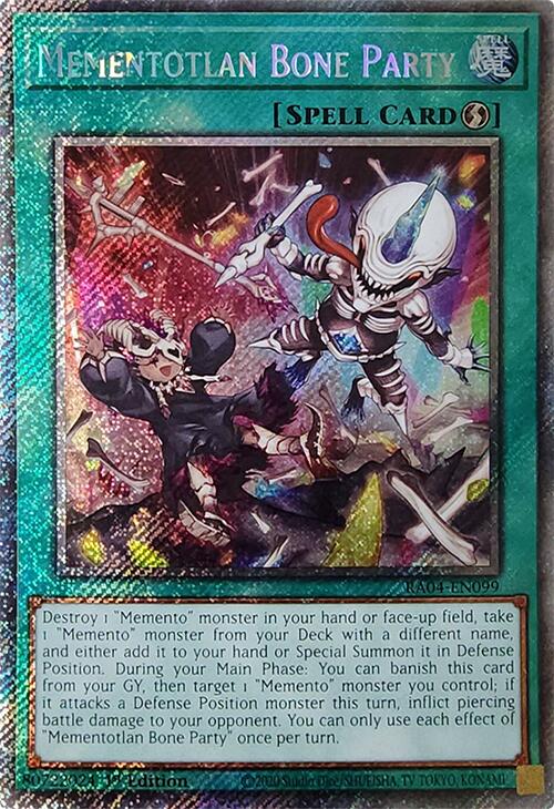 Mementotlan Bone Party [RA04-EN099] Platinum Secret Rare | Exor Games Truro