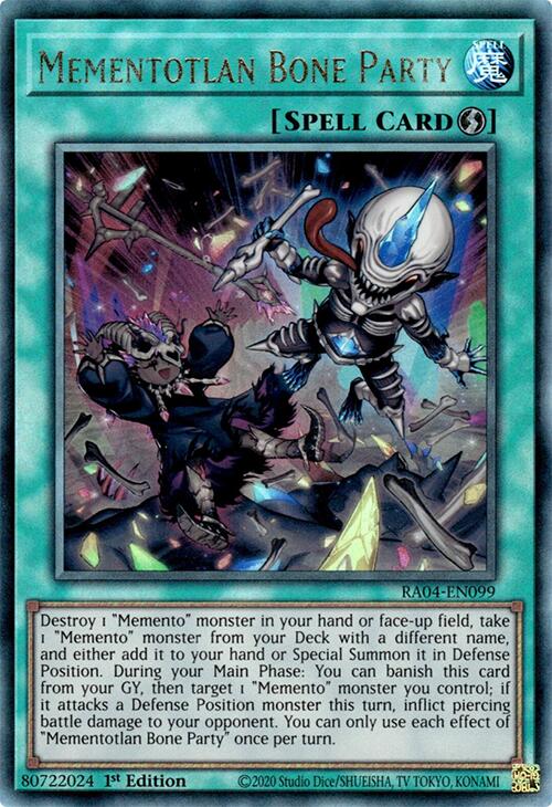 Mementotlan Bone Party [RA04-EN099] Prismatic Ultimate Rare | Exor Games Truro