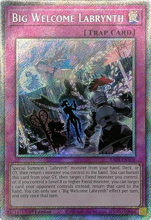Big Welcome Labrynth [RA04-EN104] Platinum Secret Rare | Exor Games Truro
