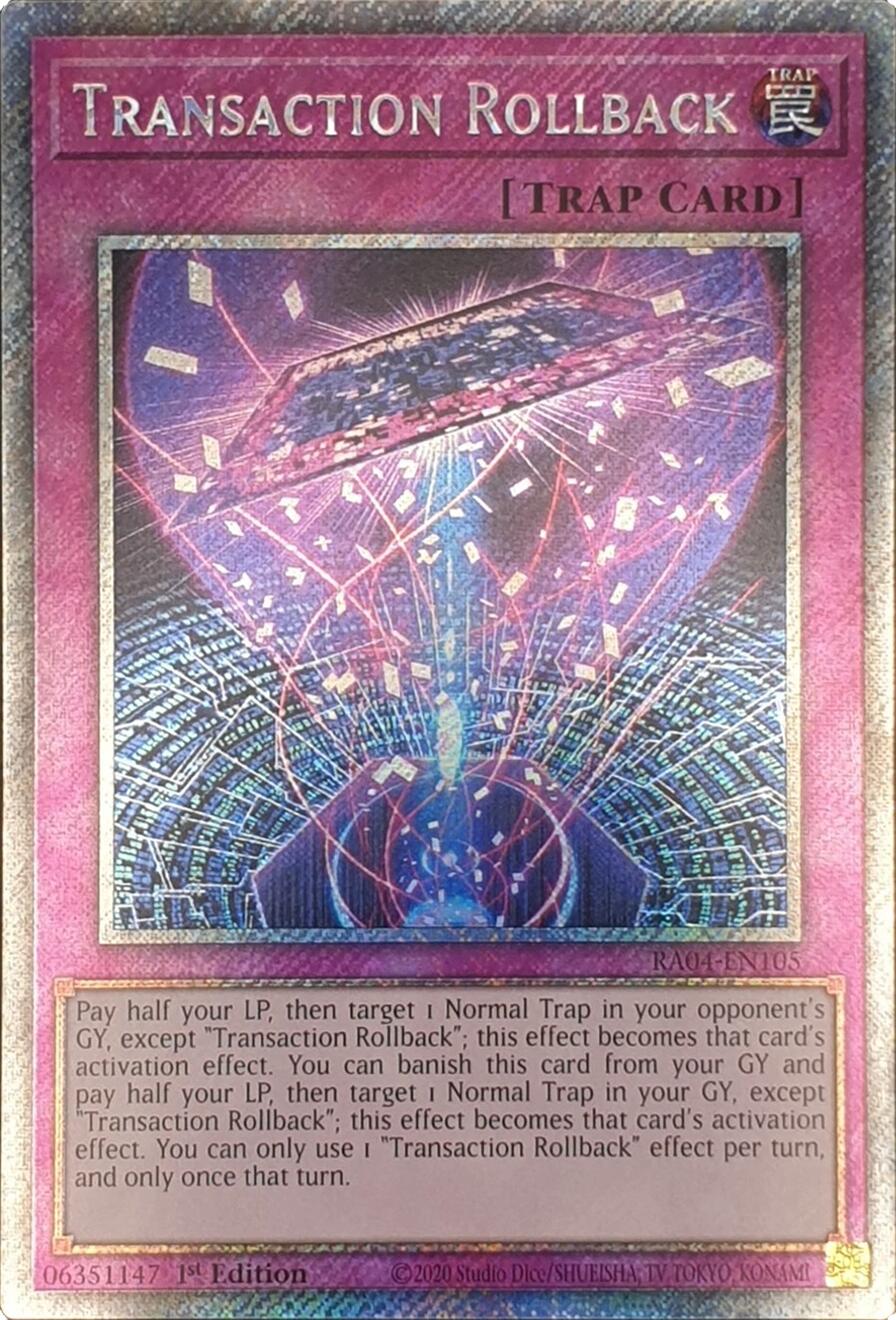 Transaction Rollback [RA04-EN105] Platinum Secret Rare | Exor Games Truro