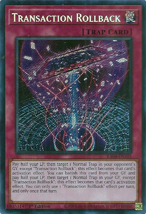 Transaction Rollback [RA04-EN105] Secret Rare | Exor Games Truro