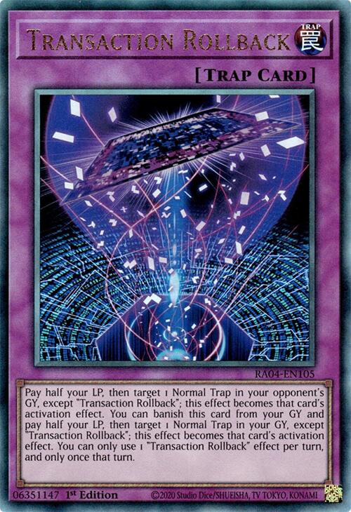 Transaction Rollback [RA04-EN105] Prismatic Ultimate Rare | Exor Games Truro