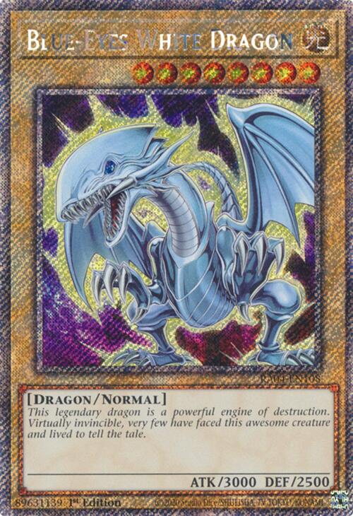 Blue-Eyes White Dragon (7th Art) [RA04-EN108] Platinum Secret Rare | Exor Games Truro