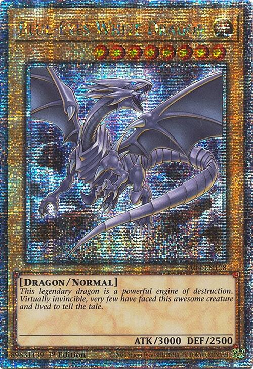 Blue-Eyes White Dragon (8th Art) [RA04-EN108] Quarter Century Secret Rare | Exor Games Truro
