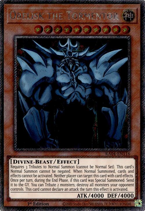 Obelisk the Tormentor [RA04-EN116] Platinum Secret Rare | Exor Games Truro