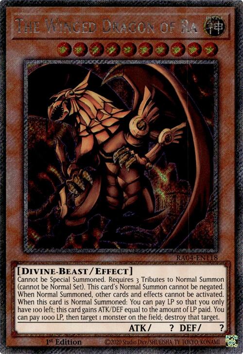 The Winged Dragon of Ra [RA04-EN118] Platinum Secret Rare | Exor Games Truro