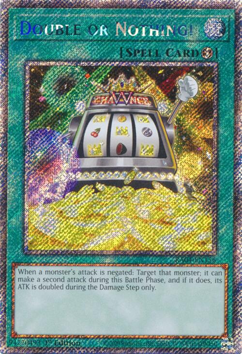 Double or Nothing! [RA04-EN156] Platinum Secret Rare | Exor Games Truro