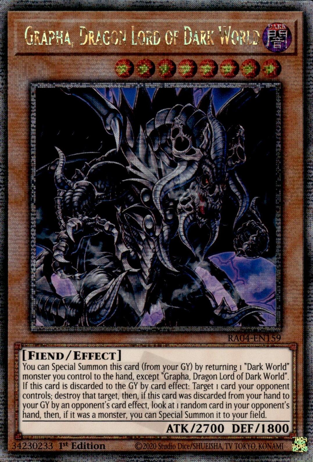 Grapha, Dragon Lord of Dark World [RA04-EN159] Quarter Century Secret Rare | Exor Games Truro