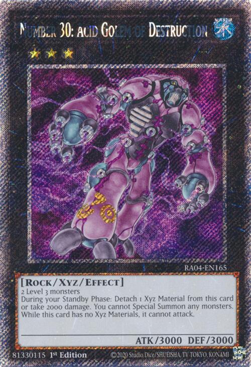 Number 30: Acid Golem of Destruction [RA04-EN165] Platinum Secret Rare | Exor Games Truro
