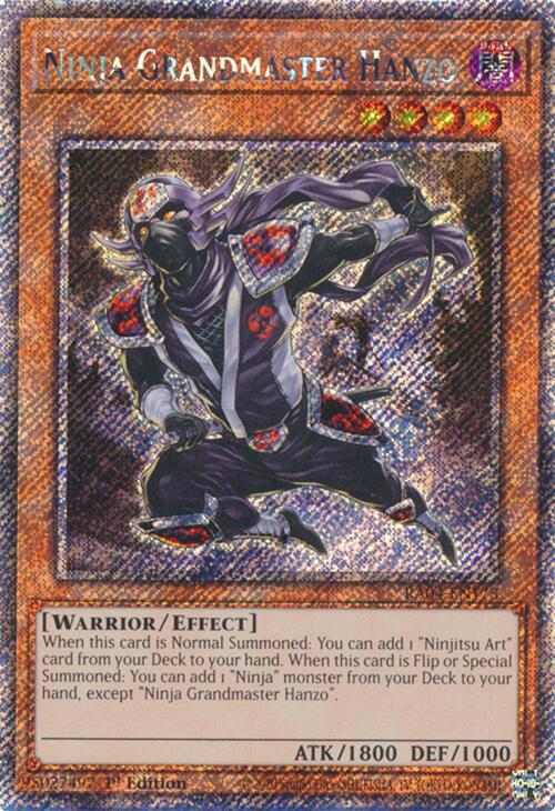 Ninja Grandmaster Hanzo [RA04-EN173] Platinum Secret Rare | Exor Games Truro