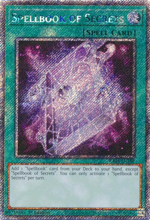 Spellbook of Secrets [RA04-EN189] Platinum Secret Rare | Exor Games Truro