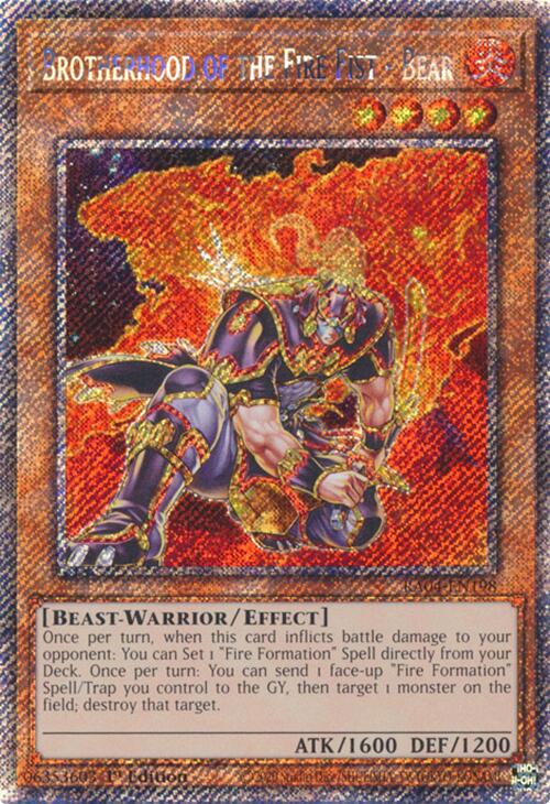 Brotherhood of the Fire Fist - Bear [RA04-EN198] Platinum Secret Rare | Exor Games Truro