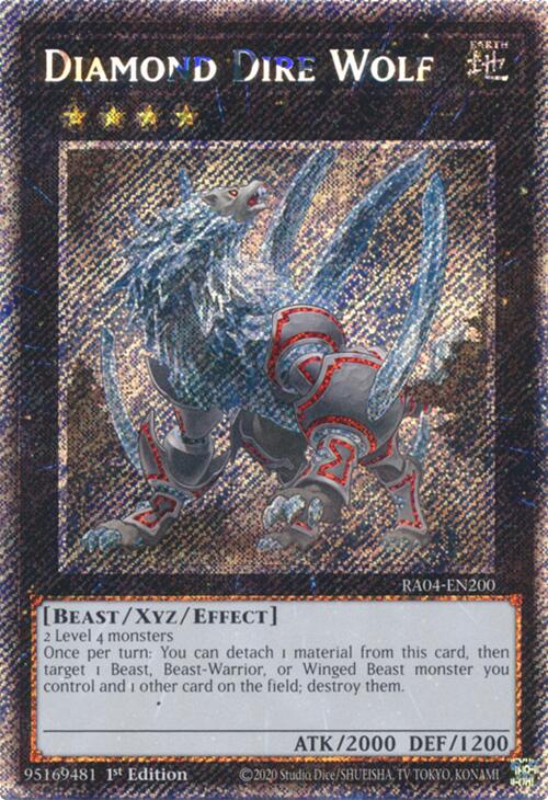 Diamond Dire Wolf [RA04-EN200] Platinum Secret Rare | Exor Games Truro