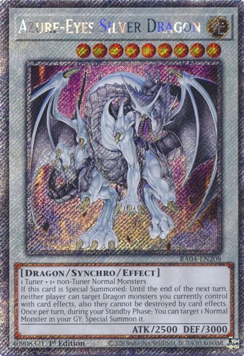 Azure-Eyes Silver Dragon [RA04-EN208] Platinum Secret Rare | Exor Games Truro