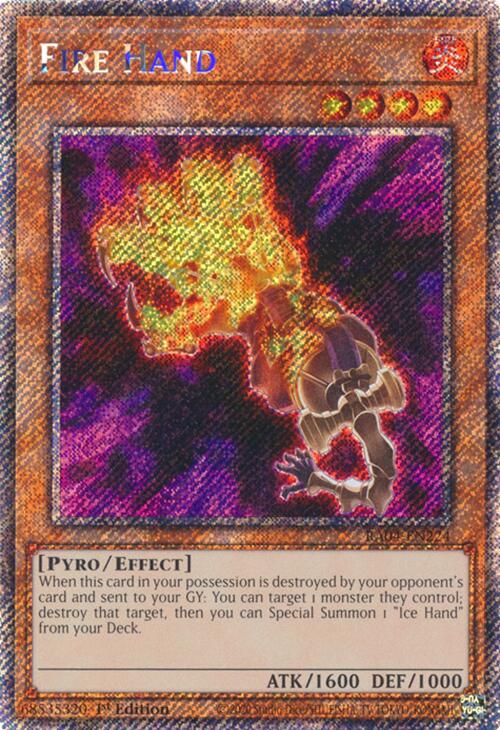 Fire Hand [RA04-EN224] Platinum Secret Rare | Exor Games Truro