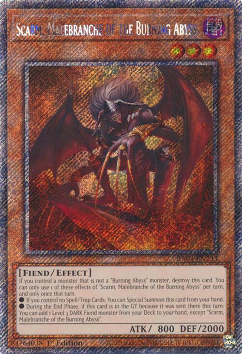Scarm, Malebranche of the Burning Abyss [RA04-EN233] Platinum Secret Rare | Exor Games Truro