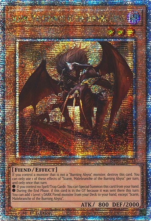 Scarm, Malebranche of the Burning Abyss [RA04-EN233] Quarter Century Secret Rare | Exor Games Truro
