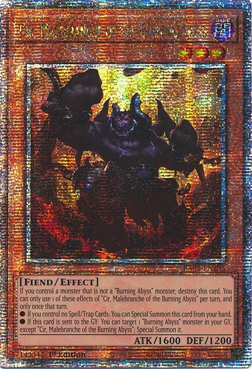 Cir, Malebranche of the Burning Abyss [RA04-EN235] Quarter Century Secret Rare | Exor Games Truro
