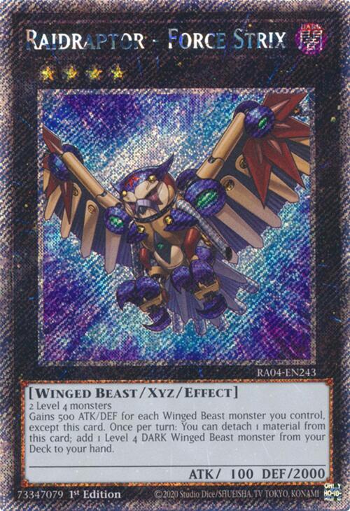 Raidraptor - Force Strix [RA04-EN243] Platinum Secret Rare | Exor Games Truro