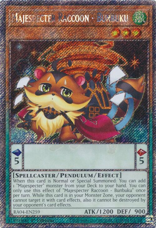 Majespecter Raccoon - Bunbuku [RA04-EN259] Platinum Secret Rare | Exor Games Truro