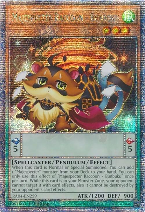 Majespecter Raccoon - Bunbuku [RA04-EN259] Quarter Century Secret Rare | Exor Games Truro