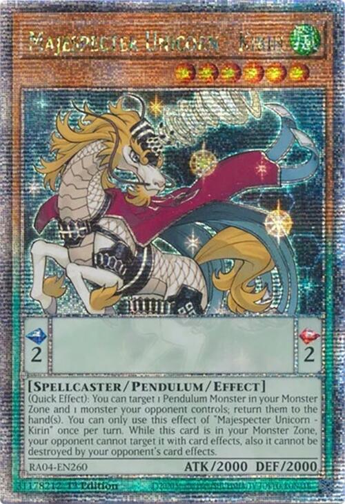 Majespecter Unicorn - Kirin [RA04-EN260] Quarter Century Secret Rare | Exor Games Truro