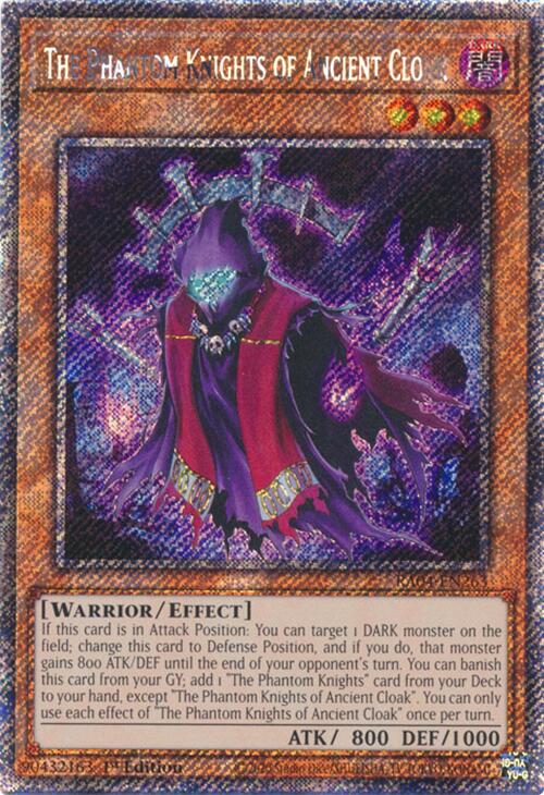 The Phantom Knights of Ancient Cloak [RA04-EN263] Platinum Secret Rare | Exor Games Truro