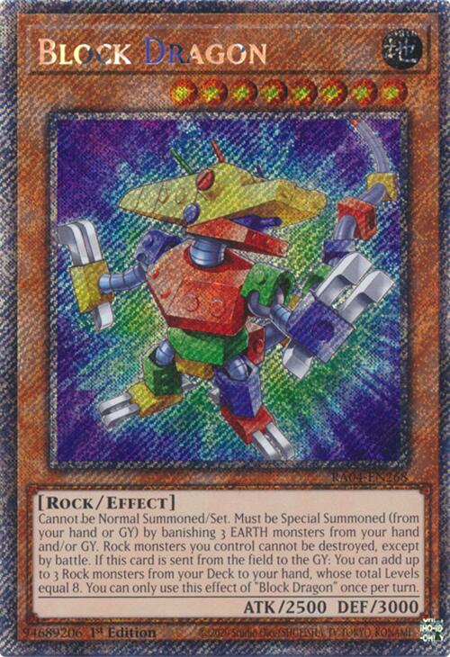 Block Dragon [RA04-EN268] Platinum Secret Rare | Exor Games Truro