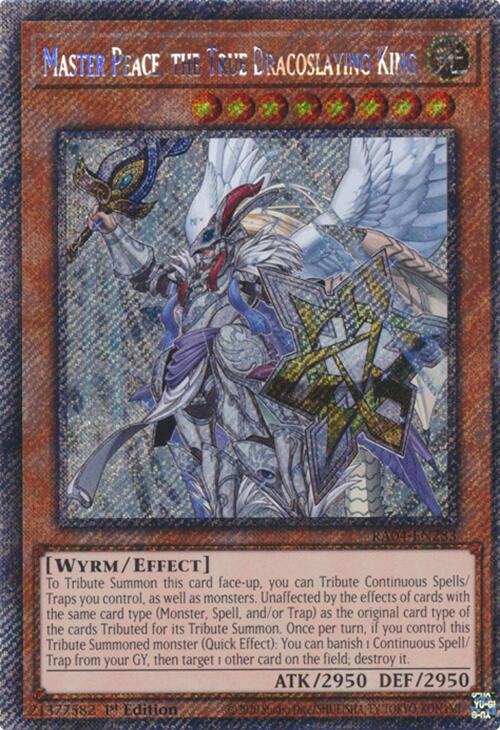Master Peace, the True Dracoslaying King [RA04-EN283] Platinum Secret Rare | Exor Games Truro