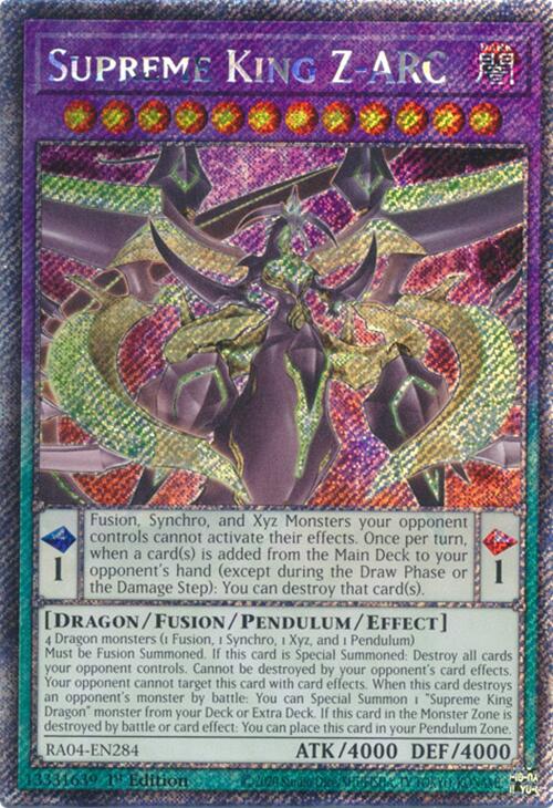 Supreme King Z-ARC [RA04-EN284] Platinum Secret Rare | Exor Games Truro