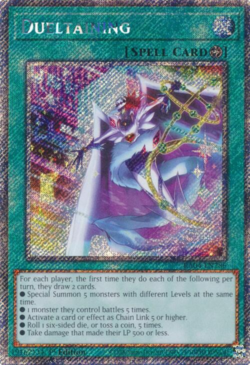 Dueltaining [RA04-EN286] Platinum Secret Rare | Exor Games Truro