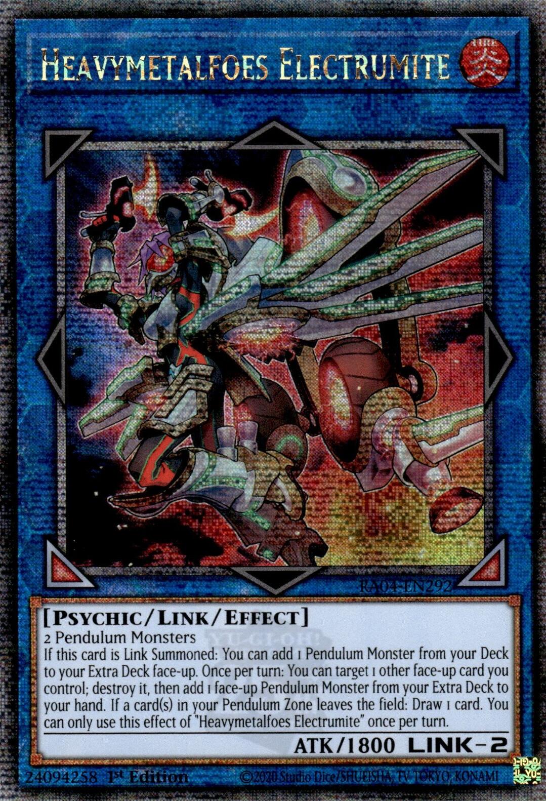 Heavymetalfoes Electrumite [RA04-EN292] Quarter Century Secret Rare | Exor Games Truro