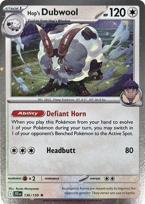 Hop's Dubwool (136/159) (Cosmos Holo) [Scarlet & Violet: Journey Together] | Exor Games Truro