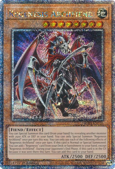 Regenesis Archfiend [ALIN-EN016] Quarter Century Secret Rare | Exor Games Truro