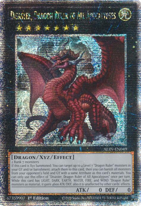 Disaster, Dragon Ruler of All Apocalypses [ALIN-EN049] Quarter Century Secret Rare | Exor Games Truro
