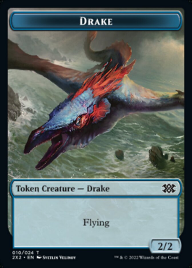 Drake // Aven Initiate Double-Sided Token [Double Masters 2022 Tokens] | Exor Games Truro