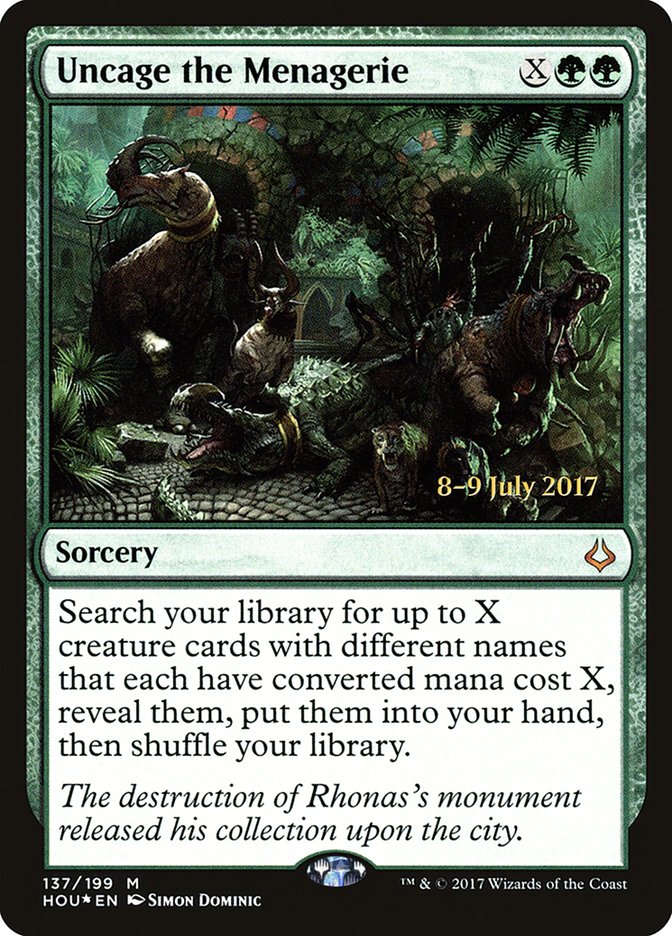 Uncage the Menagerie [Hour of Devastation Prerelease Promos] | Exor Games Truro