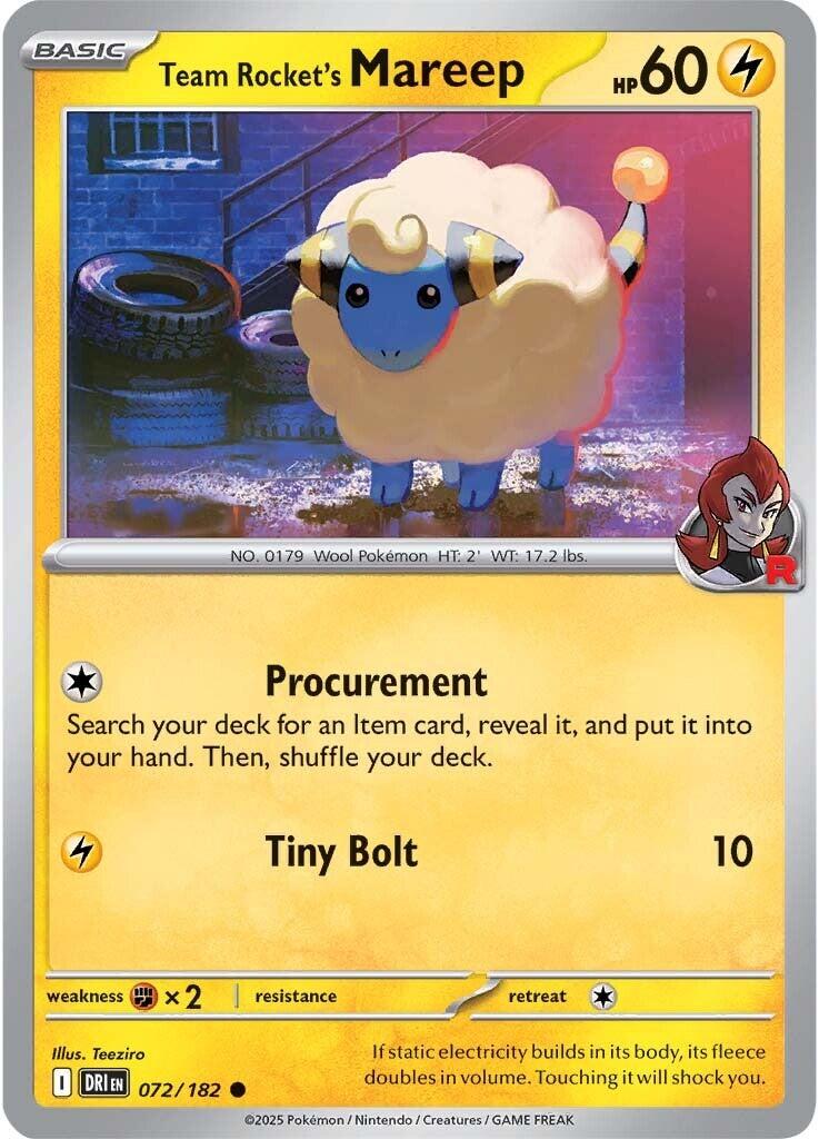 Team Rocket's Mareep (072/182) [Scarlet & Violet: Destined Rivals] | Exor Games Truro