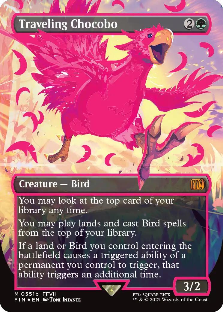 Traveling Chocobo (Borderless) (Neon Ink Pink) [FINAL FANTASY] | Exor Games Truro