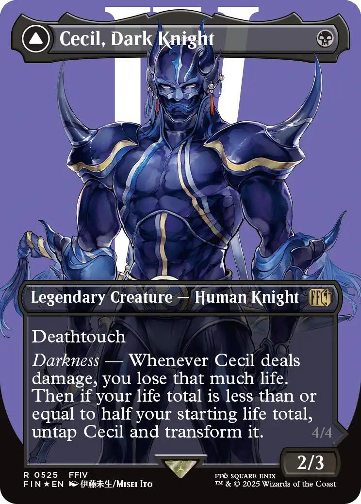 Cecil, Dark Knight // Cecil, Redeemed Paladin (Borderless) (Surge Foil) [FINAL FANTASY] | Exor Games Truro