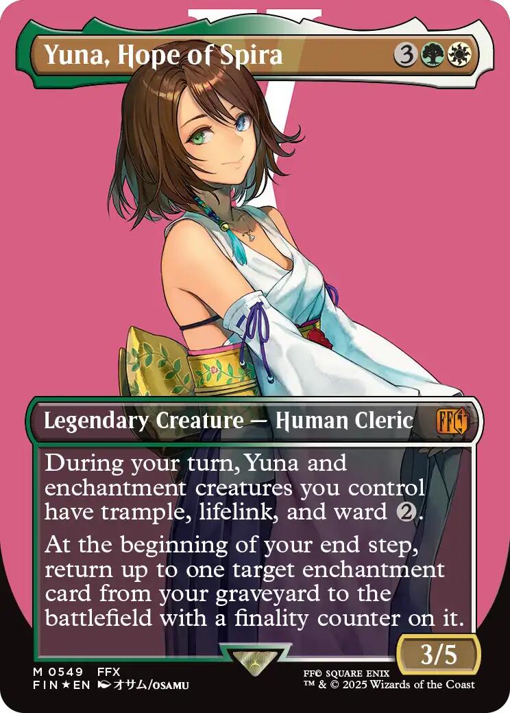 Yuna, Hope of Spira (Borderless) (Surge Foil) [FINAL FANTASY] | Exor Games Truro