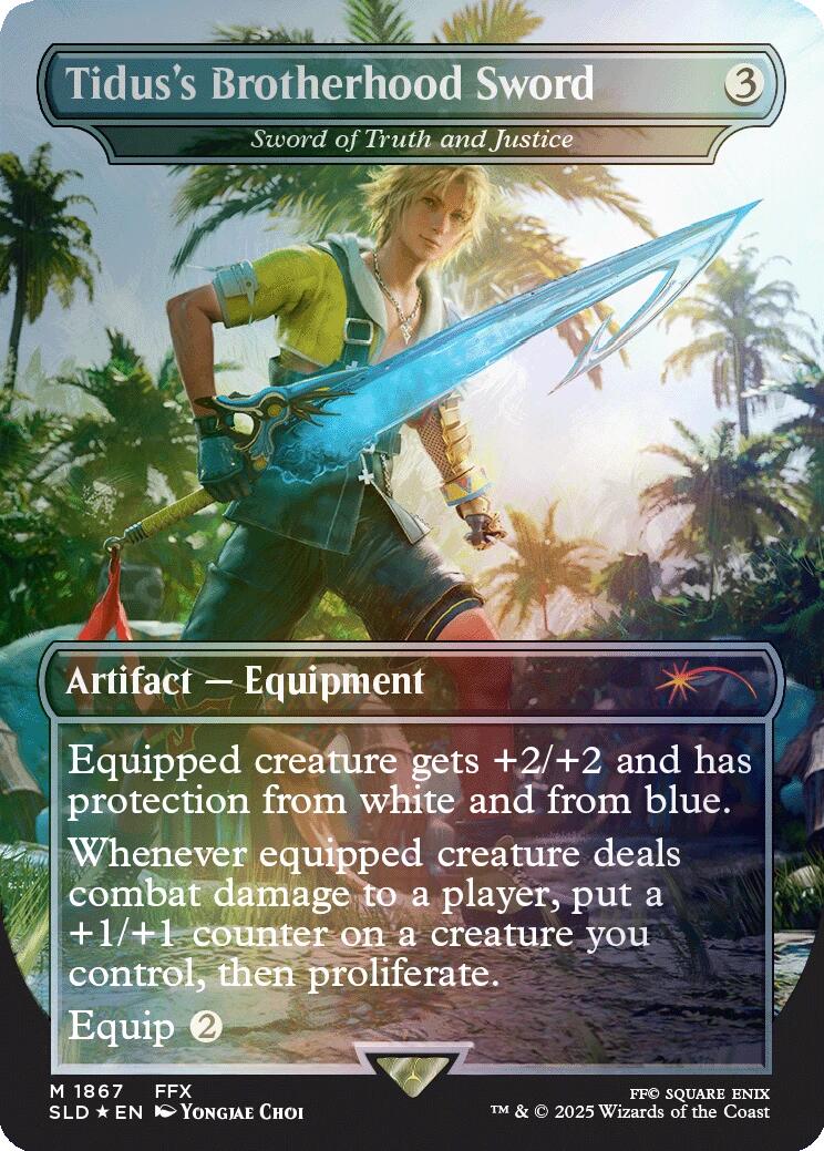 Tidus's Brotherhood Sword - Sword of Truth and Justice (Rainbow Foil) [Secret Lair Drop Series] | Exor Games Truro