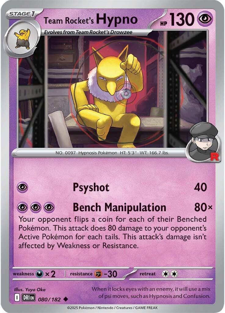 Team Rocket's Hypno (080/182) [Scarlet & Violet: Destined Rivals] | Exor Games Truro