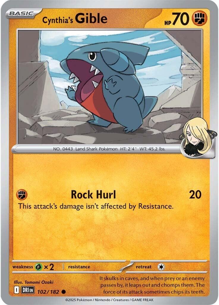 Cynthia's Gible (102/182) [Scarlet & Violet: Destined Rivals] | Exor Games Truro