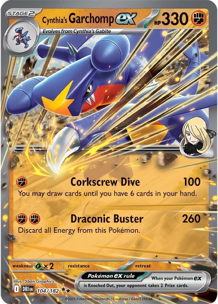 Cynthia's Garchomp ex (104/182) [Scarlet & Violet: Destined Rivals] | Exor Games Truro