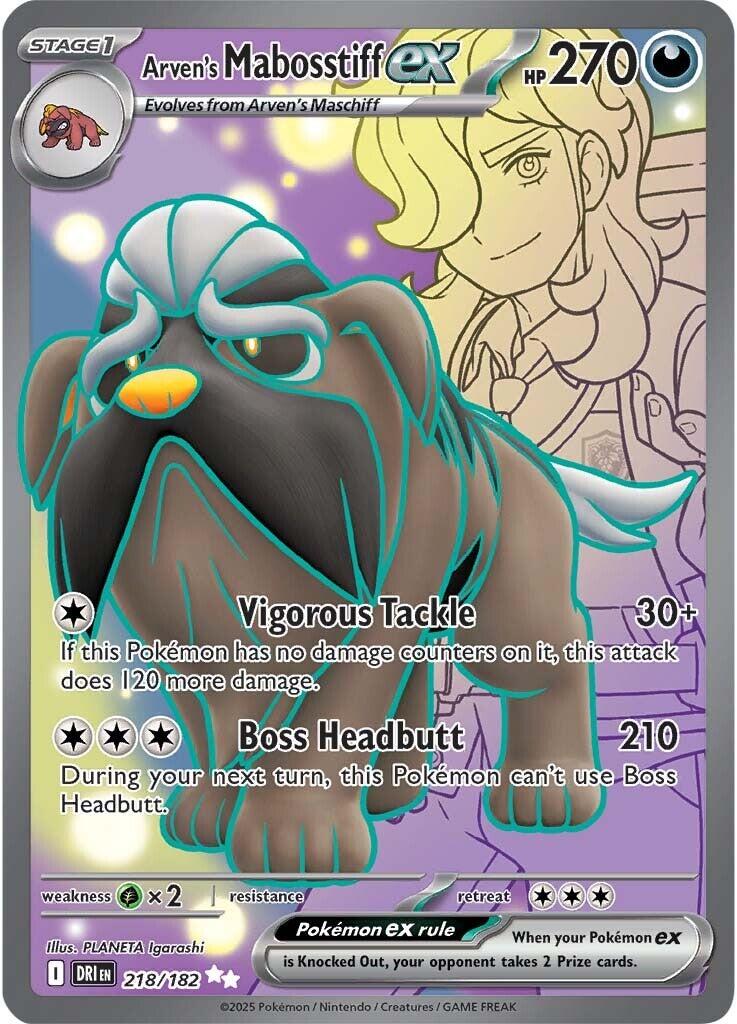 Arven's Mabosstiff ex (218/182) [Scarlet & Violet: Destined Rivals] | Exor Games Truro