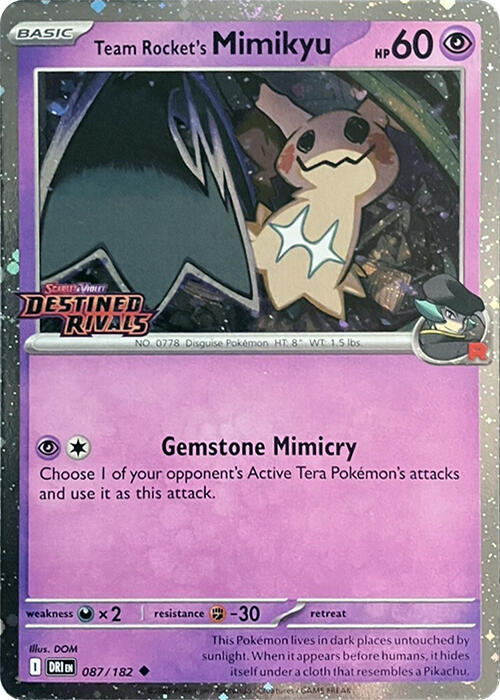 Team Rocket's Mimikyu (087/182) (Destined Rivals Stamp) [Scarlet & Violet: Destined Rivals] | Exor Games Truro
