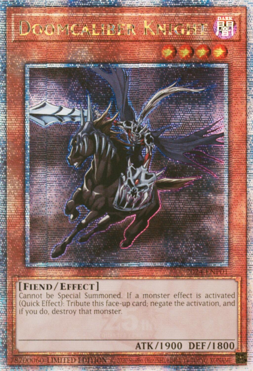 Doomcaliber Knight [2024-ENP01] Quarter Century Secret Rare | Exor Games Truro
