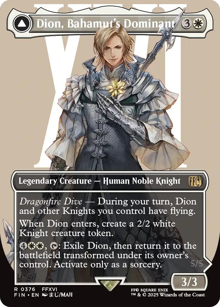 Dion, Bahamut's Dominant // Bahamut, Warden of Light (Borderless) [FINAL FANTASY] | Exor Games Truro