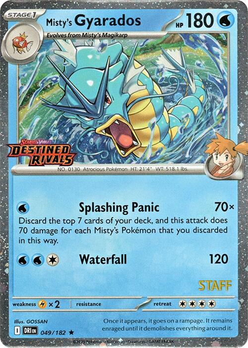Misty's Gyarados (049/182) (Prerelease Staff) [Scarlet & Violet: Destined Rivals] | Exor Games Truro